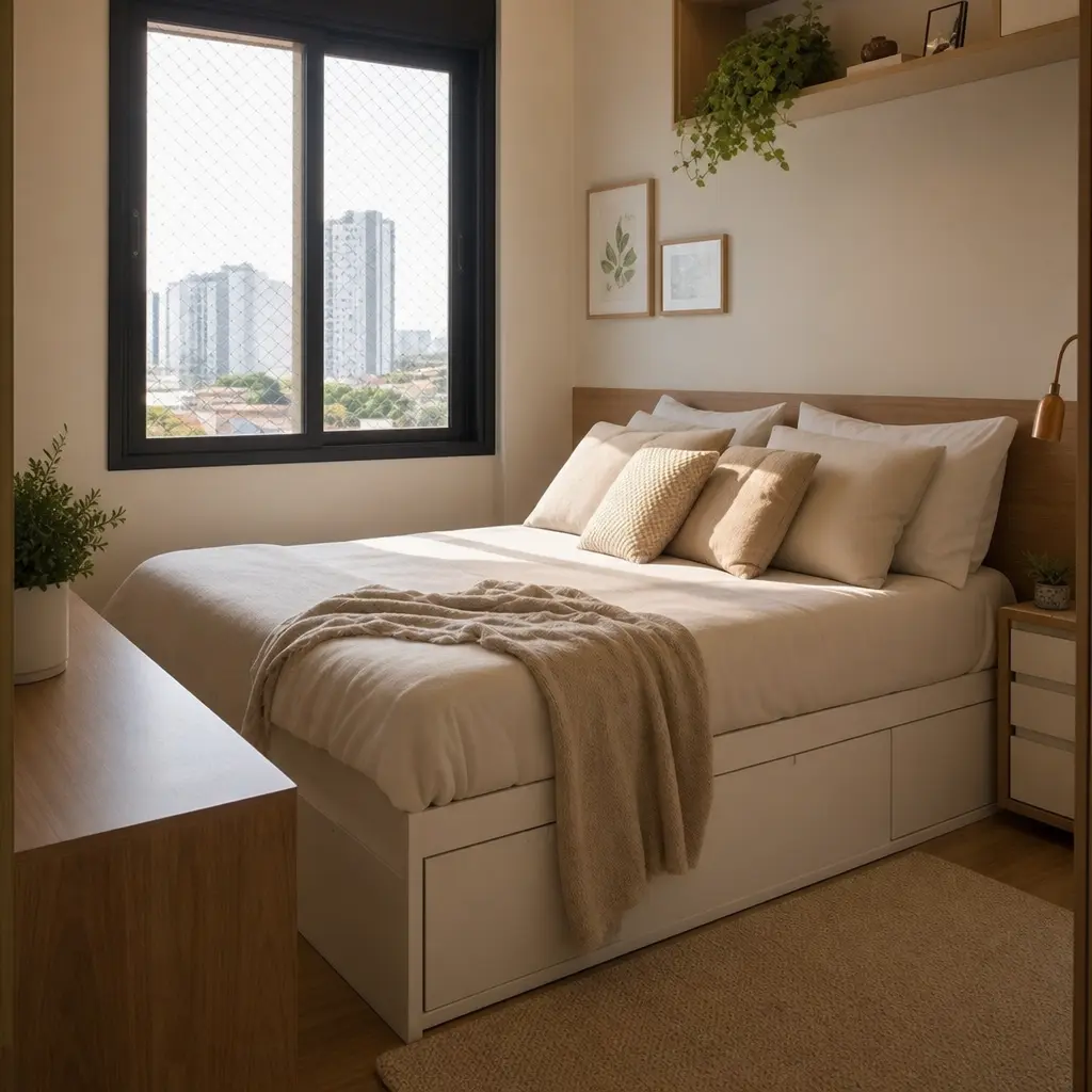 Cama para quarto pequeno: antes de escolher, meça o que realmente importa